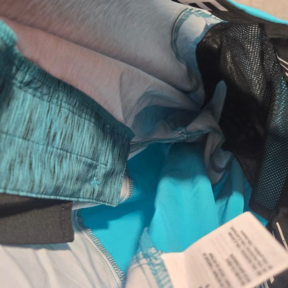 American Eagle Mens Turquoise Blue Space Dye Board Shorts Swim Trunks Size S